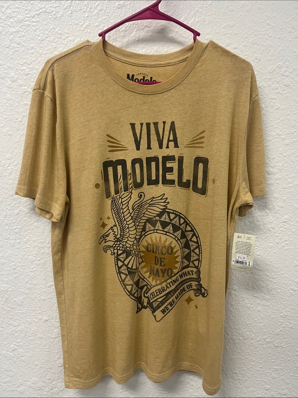 Tan 'Viva Modelo' Cinco de Mayo Graphic Short Sleeve Tee   #1001